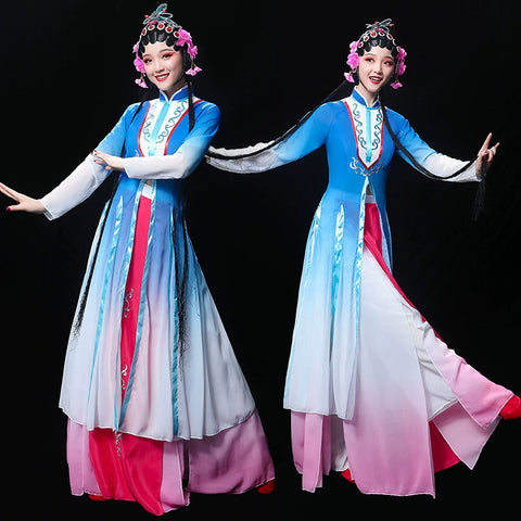 Chinese Folk Dance Costume Opera costume Female Huadan Peking Opera Yueju costume Miss Chinese Classical Dance Costume Suit - 
