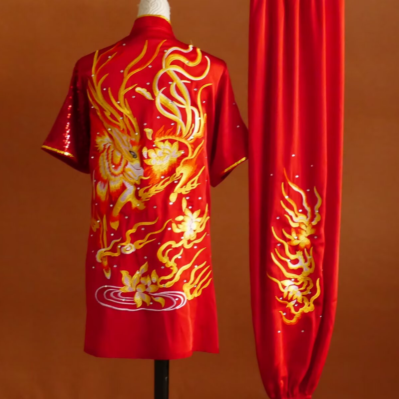 Custom Size Tai Chi Clothing for Unisex Youth Wushu Martial Art Chang Quan Competition Uniform - Moderndancedress.com