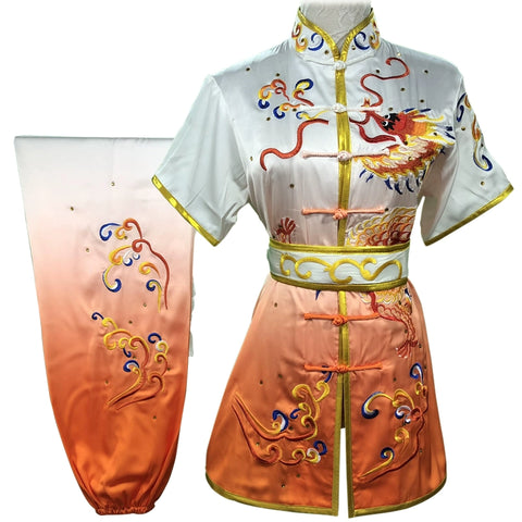 Chinese Martial Arts Clothes Kungfu Clothe Tai Chi Competitive Wushu Competition Performing Colorful Clothes, Embroidery Dragon,