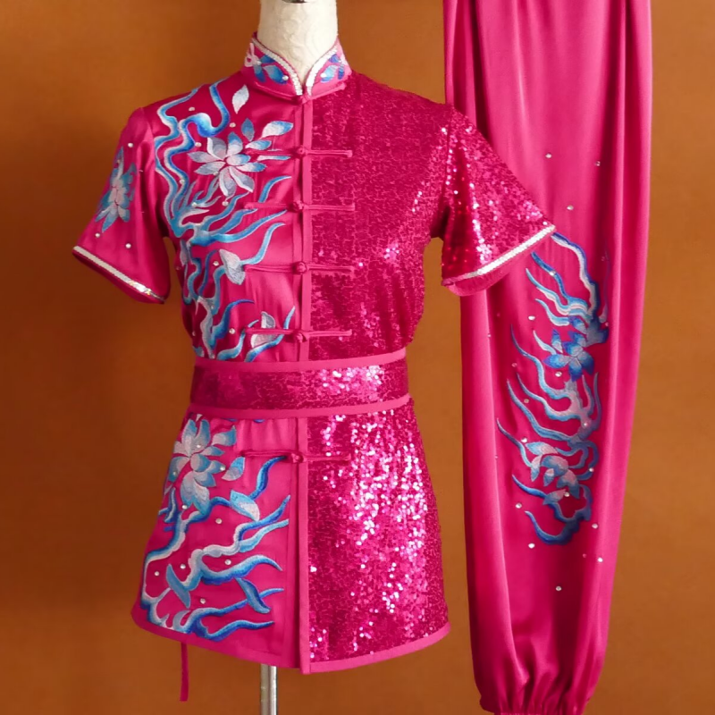 Custom Size Tai Chi Clothing for Unisex Youth Wushu Martial Art Chang Quan Competition Uniform - Moderndancedress.com