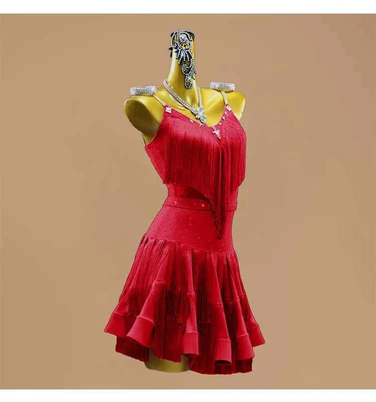 Custom Size Royal Blue Fringe Latin Dress Salsa Chacha Performance Costumes