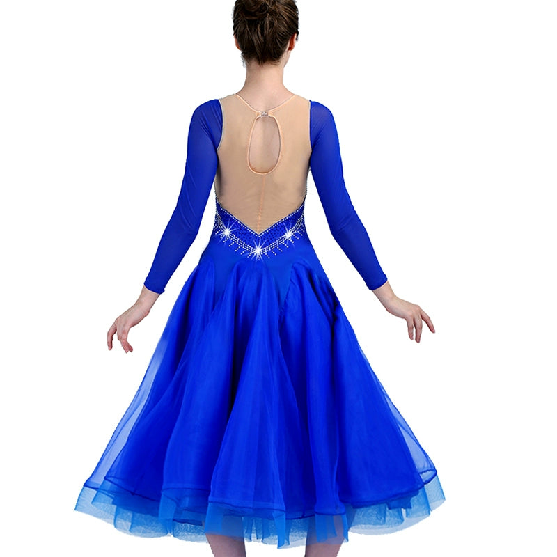 Royal blue Ballroom Dance Dresses for women girls Modern Dance Skirt Performance Competition Waltz Ballroom Waltz Group Dance Skirt