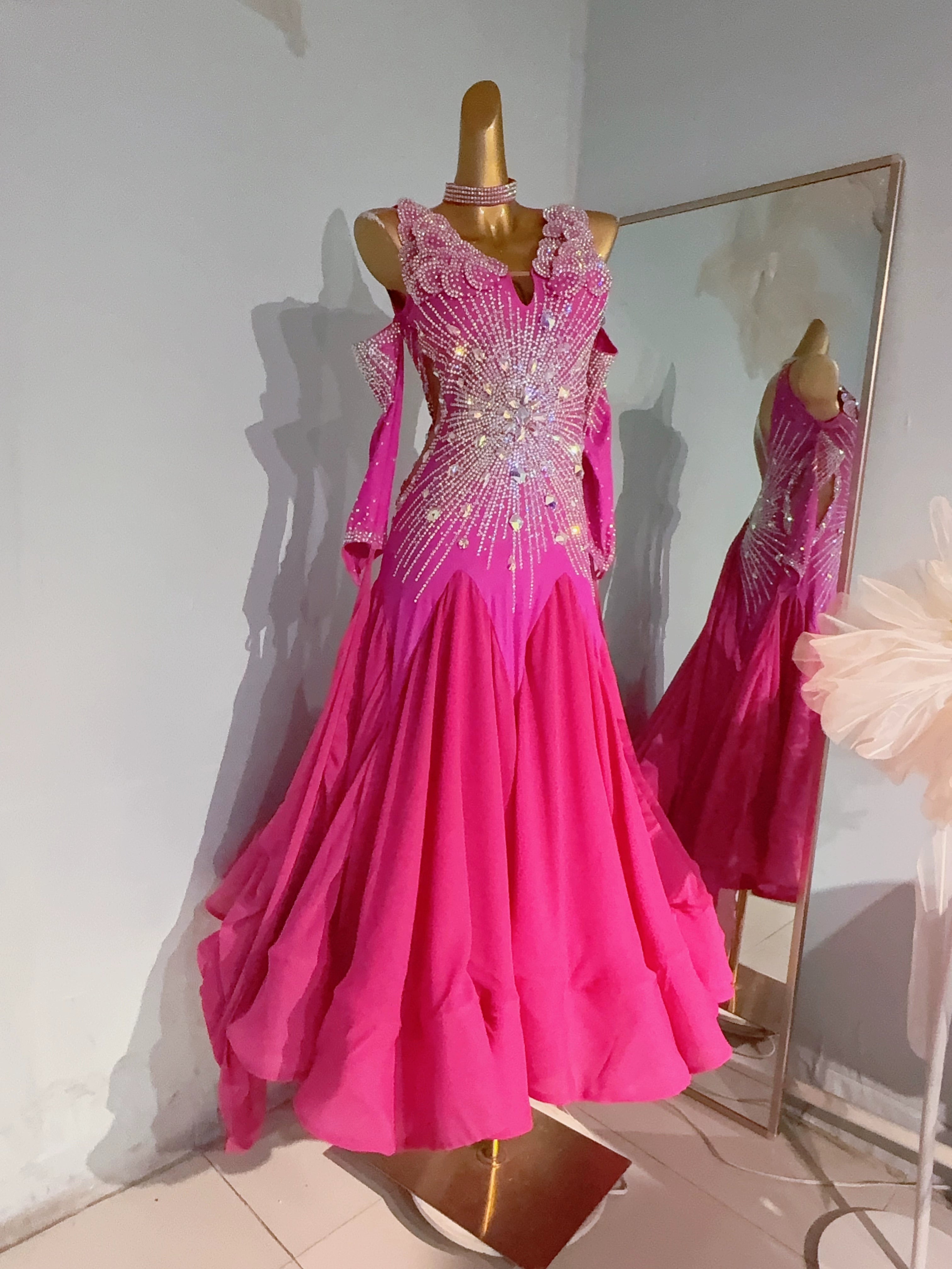 Custom Size Fuchsia Competition Ballroom Dance Dresses for Women Girls – Moderndancedress.com Custom Size Fuchsia Competition Ballroom Dance Dresses for Women Girls – Moderndancedress.com