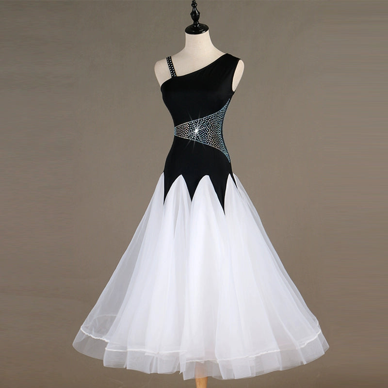 Ballroom Dance Dresses Light luxury flash drill! High-end modern dance competition dress, social dance group performance dress, national standard dance dress, new dress - Moderndancedress.com