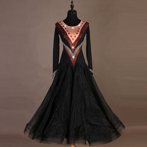 Ballroom Dance Dresses Modern Skirt, National Standard Dance Dress, Waltz Group Performance Costume