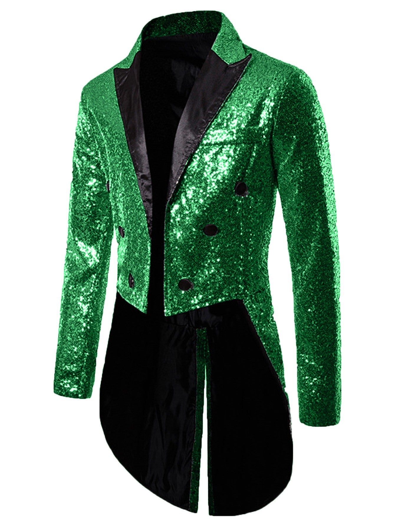 Men's Jazz Dance Costumes Pink Green Gold Sequin Magician Singers Host Tuxedo Coats Banquet Nightclub Jackets - Moderndancedress.com