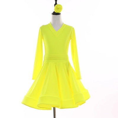 Children's Latin dance clothes training clothes women's professional big skirt Standard Dance Latin competition regulations test clothes - Moderndancedress.com