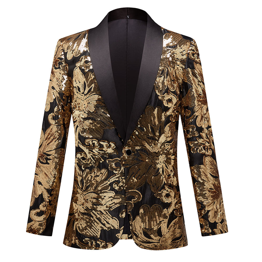 British Style Gold Squins Jazz Dance Coats for Men Youth Host Singer Music Production Band Performance Jacket Wedding Party Grooms Suit Coats - Moderndancedress.com