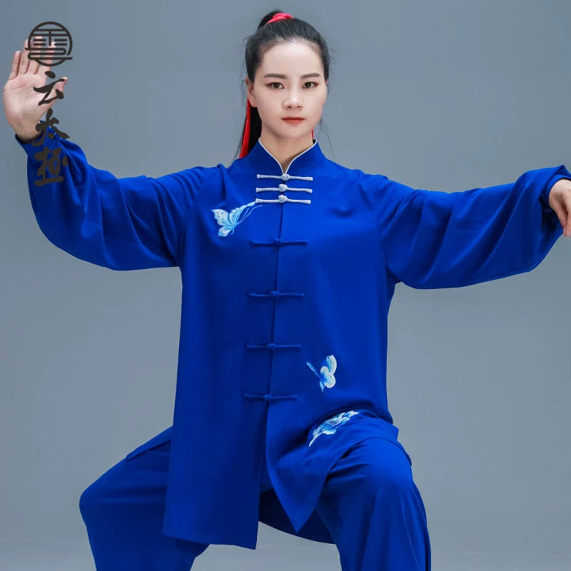 Tai Chi Clothing Embroidered Taiji Dress Pearl Cotton Martial Arts Performance Taijiquan Competition Suit for Men and Women - Moderndancedress.com