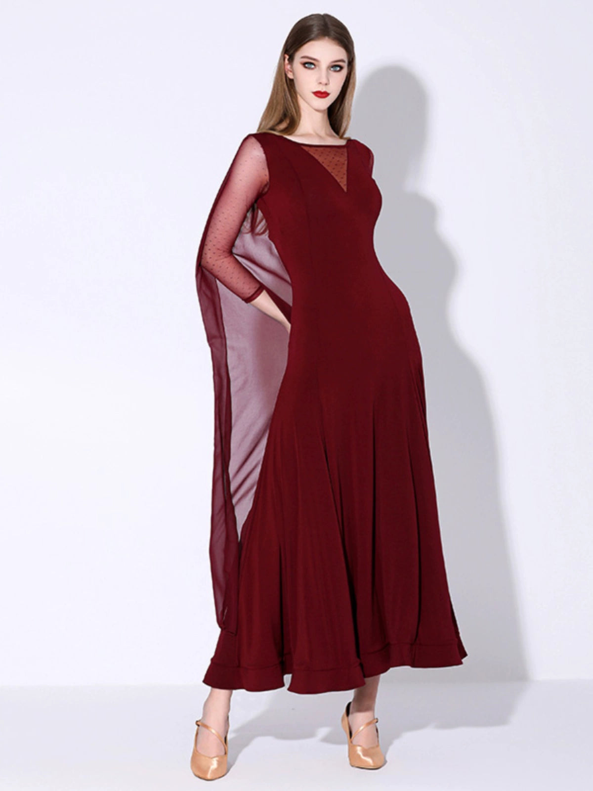 Modern Ballroom dance dress national dance costume design sense crystal linen cotton - Moderndancedress.com