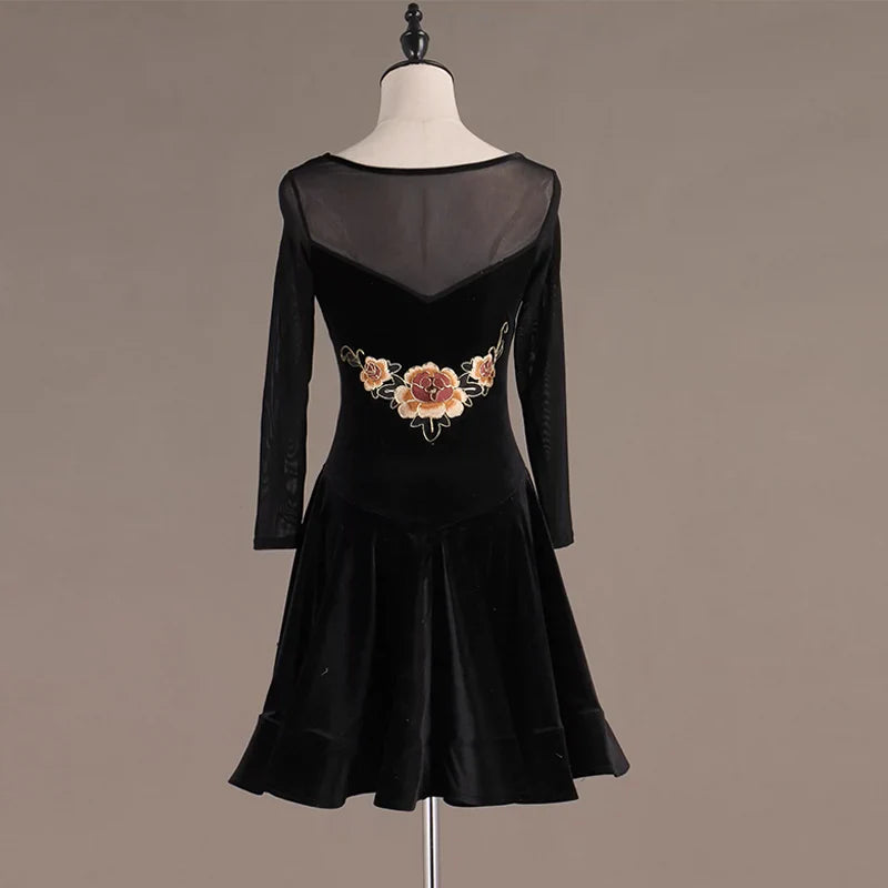 Latin Dance Dresses Latin Dance Competition Dresses / Rhinestones High Dress - Moderndancedress.com