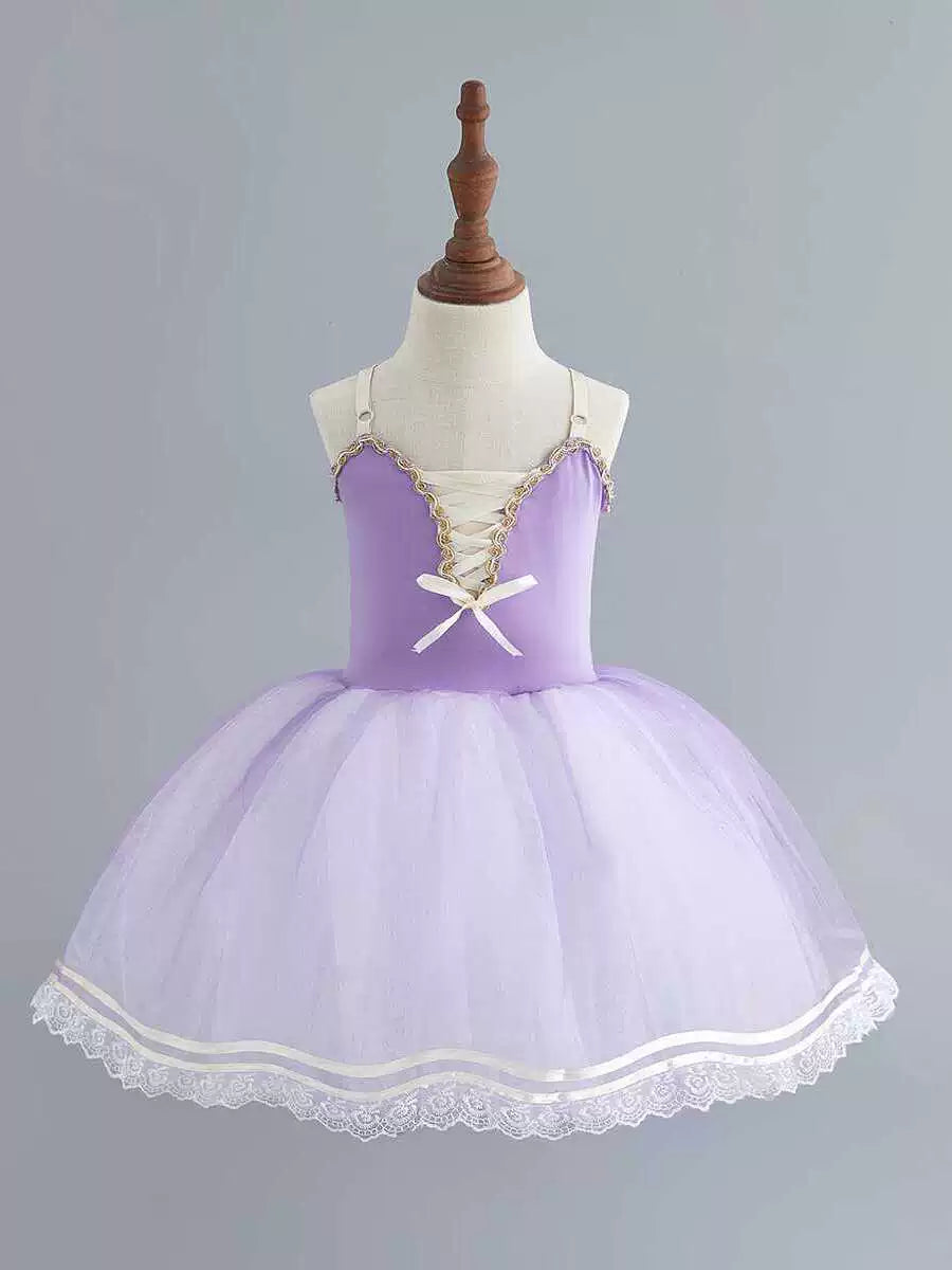 Ballet dance dresses for kids toddlers tutu skirts Red yellow green ballerina ballet performance pancake costumes for children - Moderndancedress.com