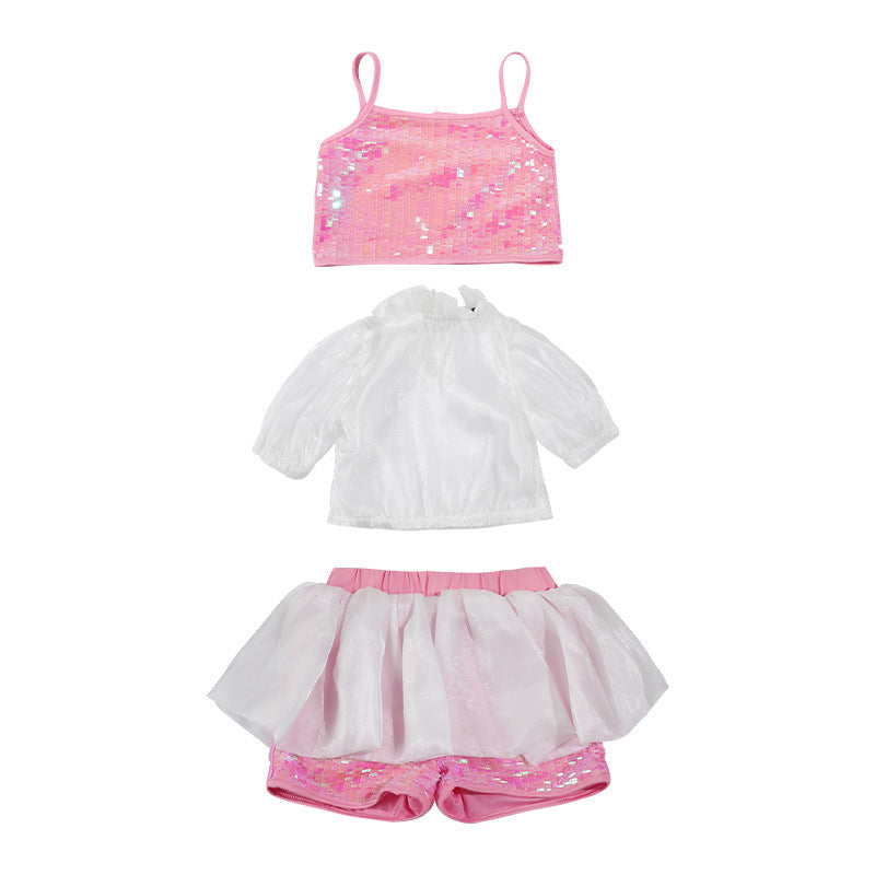 Girls Hiphop Dance Costumes Pink Sequins Runway Catwalk Event Party Gogo Dancers Performance Outfits for Kids - Moderndancedress.com