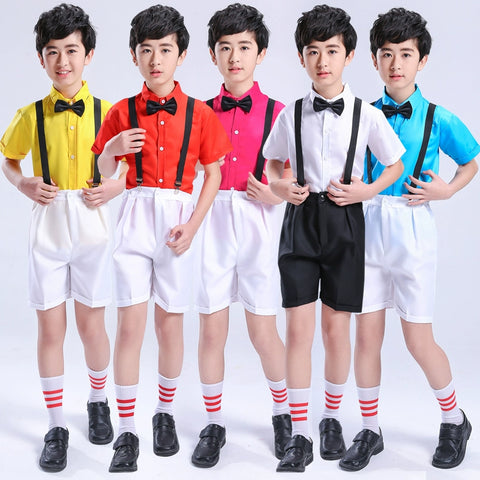 Girls Jazz Dance Costumes Flower Girls Dresses BoysRecitation Dresses Showwear  Belts Primary School Students Chorus Hosts erforming Dresses - Moderndancedress.com