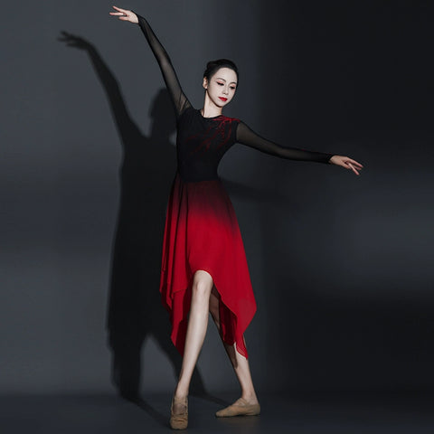 Women Girls Modern Ballet Dance Dresses Jazz Dance Costumes Youth Fashion Chorus Performance Clothing for Female - Moderndancedress.com