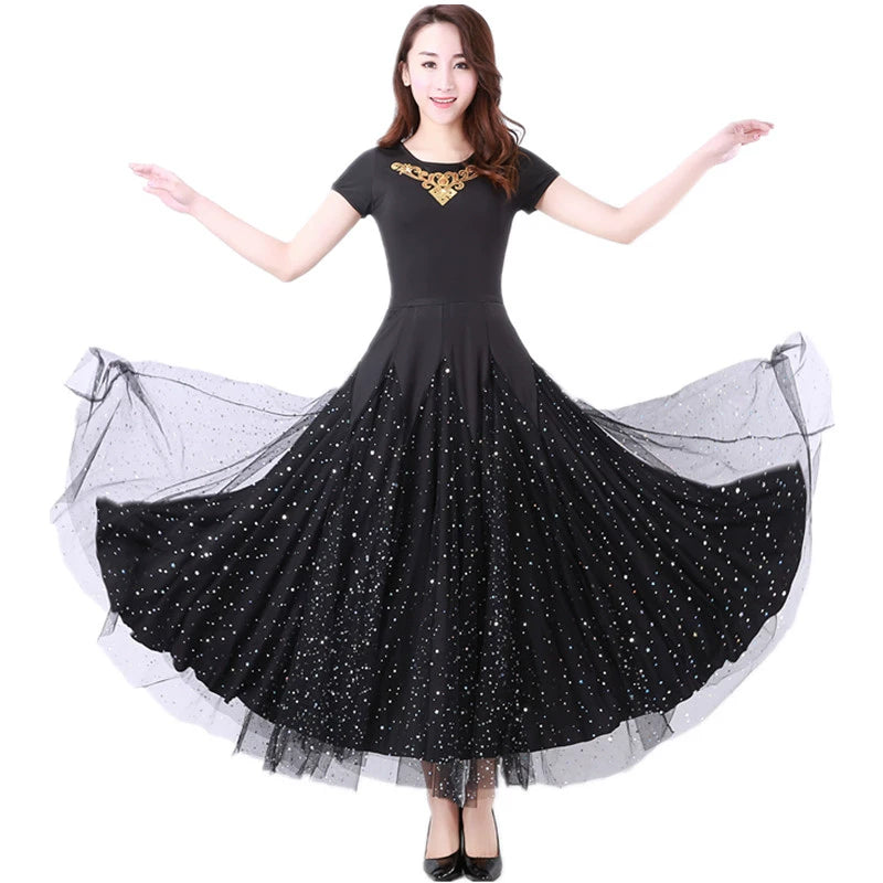 Women's Ballroom Dance Dresses Short skirt, modern dress, ballroom dance, big dress, Waltz skirt, Tango - Moderndancedress.com