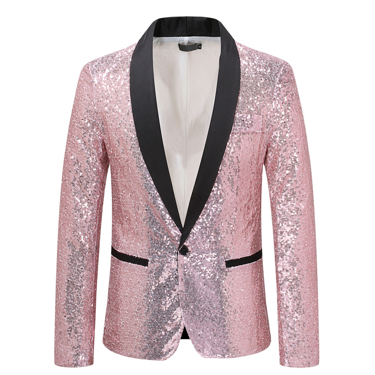 Pink Gold  Silver Blue Sequins Jazz Dance Blazers for Men Youth Host Singers Choir Band Music Production Consert Party Performance Coats for Male - Moderndancedress.com