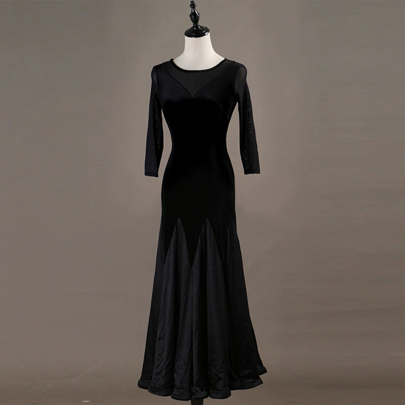 Ballroom Dance Dressessexy through yarn! Professional Modern Dance Apparel New High-grade Velvet National Standard Dance Dress