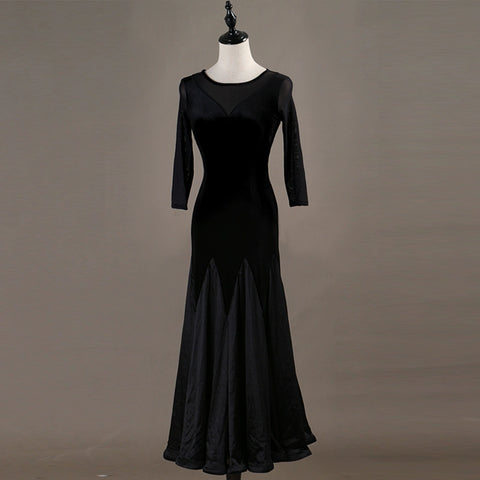 Ballroom Dance Dressessexy through yarn! Professional Modern Dance Apparel New High-grade Velvet National Standard Dance Dress