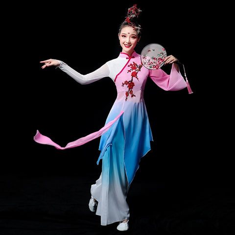 Chinese Folk Dance Costume Classical Dance Costume Chinese Wind Fairy Umbrella Dance Fan Dance Costume Yangge Costume Adults