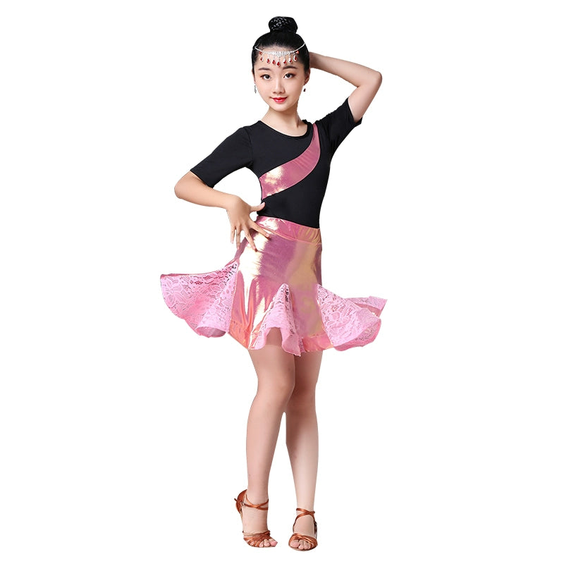 Latin dance children's Latin clothing split dance skirt training clothes new regulations - Moderndancedress.com