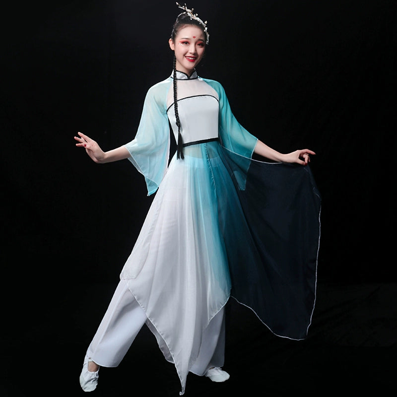 Chinese Folk Dance Costume Classical Dance Costume Performing Dress Chinese Fairy Narcissus Dance Modern Fan Dance Ancient Style Adults - 