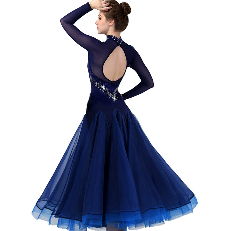 Ballroom Dance Dresses High-end diamond-inlaid high-collar modern dance competition dress, ballroom dance dress, National Standard Dance Costume - Moderndancedress.com