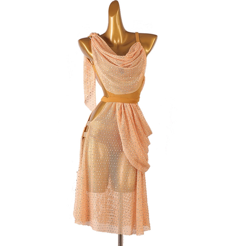 Wine Competition Diamond Latin Dance Dress for Women Girls White Purple Bling Tulle Salsa Rumba Cha Samba Dance Clothes