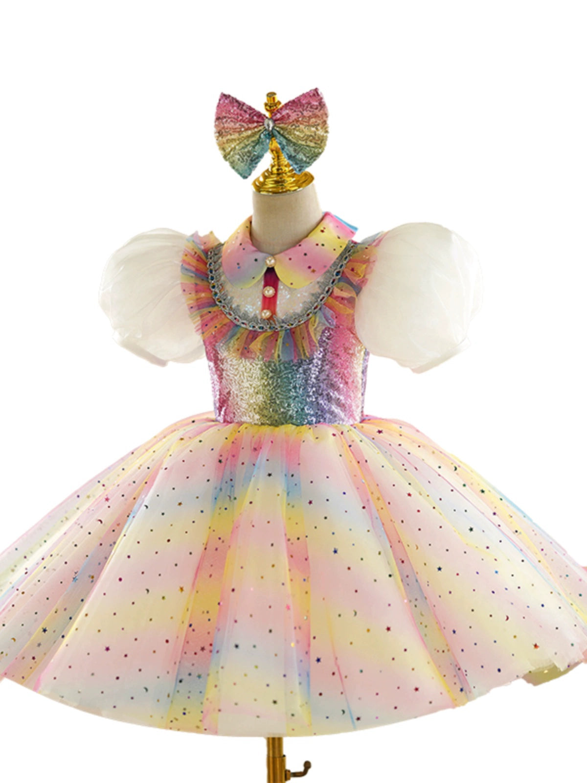 Children's Jazz dance costumes glitter rinbow tutu ballet dress model show party singers pianist choir costumes church recitation performance skirts - Moderndancedress.com