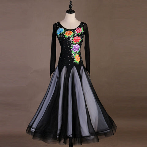 Ballroom Dance Dresses Superior embroidered Millen dress, ballroom Waltz dress - Moderndancedress.com