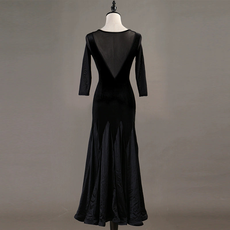 Ballroom Dance Dressessexy through yarn! Professional Modern Dance Apparel New High-grade Velvet National Standard Dance Dress - Moderndancedress.com