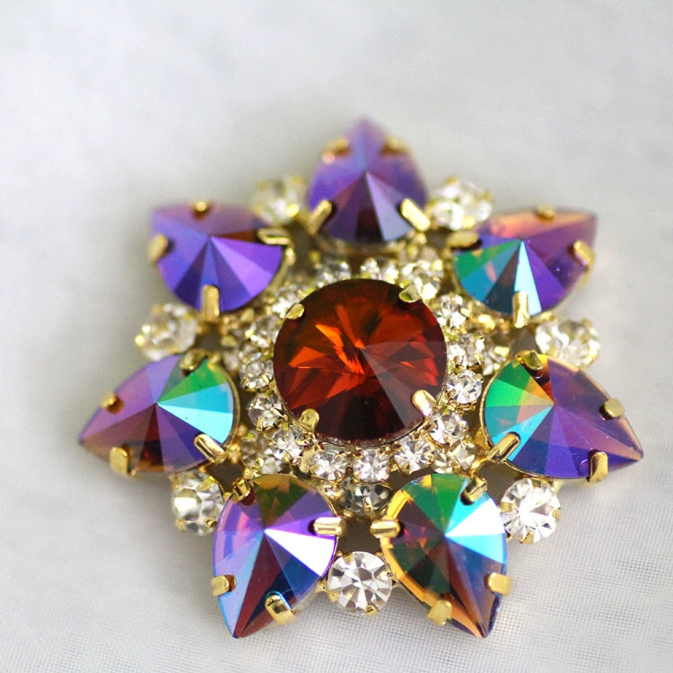 DIY red blue colored rhinestone Dance headdress party clothes shoes bag decorative buckle DIY jewelry headscarf hand sewing 4.3cm - Moderndancedress.com