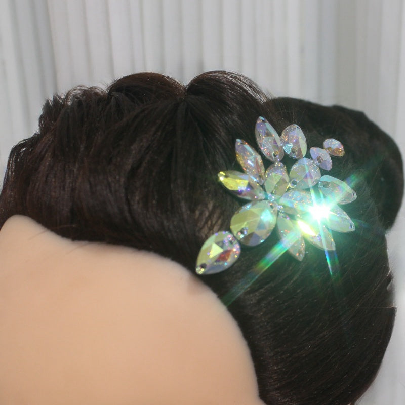 Latin Ballroom Dance Bling Headpiece for Womeng Girls National Standard Dance Headdresses Diamond Jewelry Salsa Rumba Chacha Dance - Moderndancedress.com