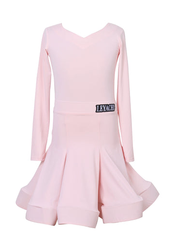 Girls kids puple blue competition Latin dance dresses pink standard modern ballroom dance costumes for children contest Performance skirts - Moderndancedress.com