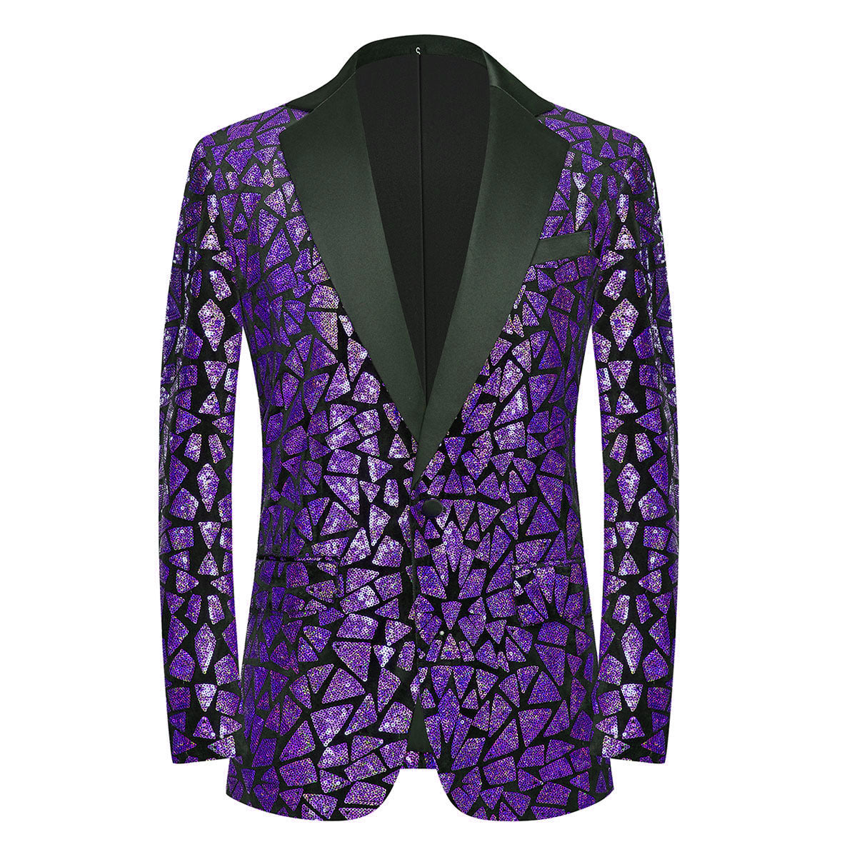 Men's Triangular Sequins Jazz Dance Blazers White Green Red Blue Gold Shiny Singers Host  Chor Party Dress Up Coats Band Performance Jackets for Man - Moderndancedress.com