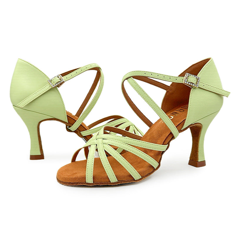 Women's Latin Dance Shoes Colorful Soft Sole Salsa Chacha Performance Sandals