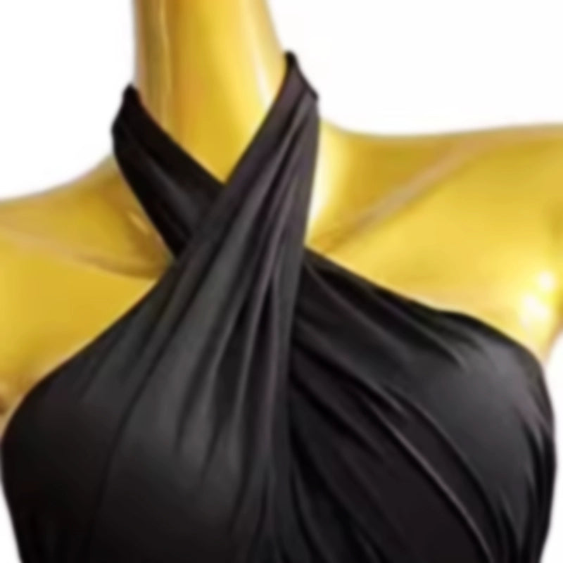 Women Halter Neck Fringe Latin Dance Dresses Girls Backless Salsa Rumba Chacha Performance Costumes for Female - Moderndancedress.com