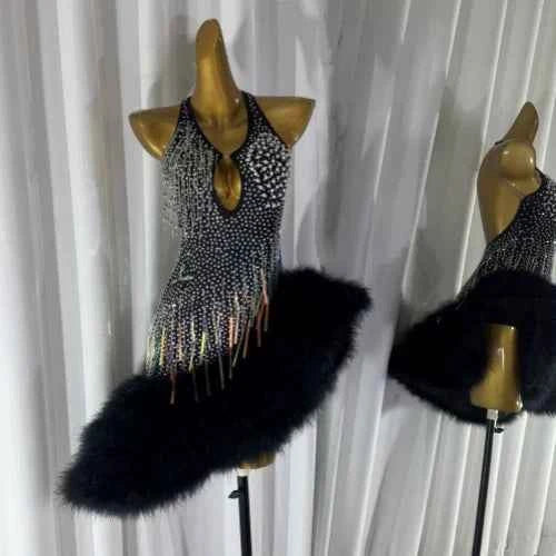 Custom Size Black Feather Competition Latin Dance Dress for Women Salsa Blackpool Dance Costume Moderndancedress.com Custom Size Black Feather Competition Latin Dance Dress for Women Salsa Blackpool Dance Costume Moderndancedress.com