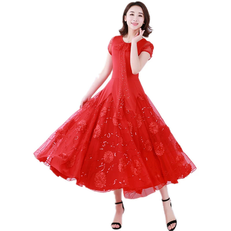Women's Ballroom Dance Dresses Contest modern dress, high-end Waltz dress - Moderndancedress.com