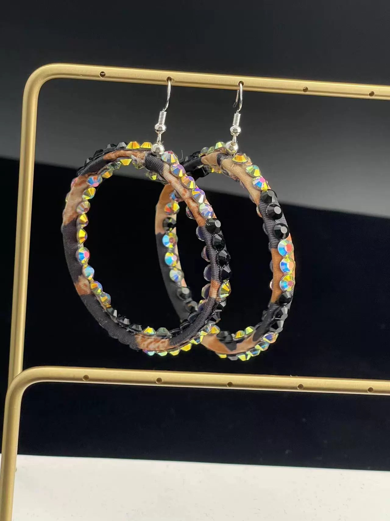 Rhinstones Latin Dance Earrings for Women Girls Special for Professional Colleges Blackpool Latin Ballroom Tango Dance Earrings - Moderndancedress.com