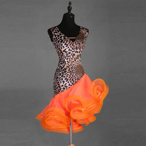 Sexy V-neck Latin dress Pendant dress Latin Dance Dress - Moderndancedress.com