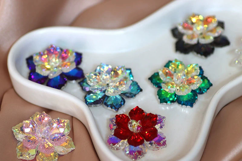 DIY dance clothes headdress bling gemstones flowers bling rhinestone for bag shoes  wedding party clothes jewelry accessories size 5cm - Moderndancedress.com