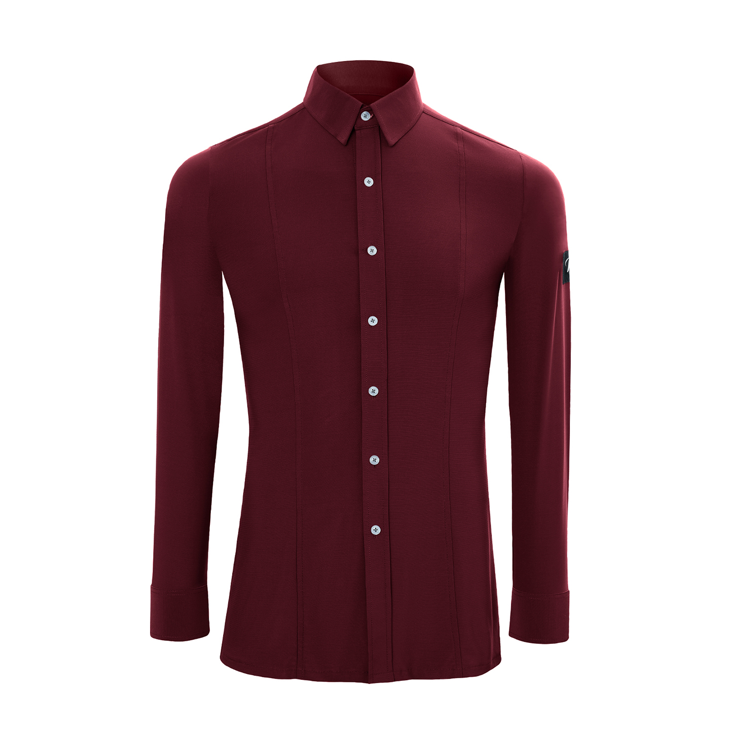 Men's Ballroom Latin Dance Shirt Salsa Rumba Chacha Ball Party Performance Tops Long Sleeve Purple Grey