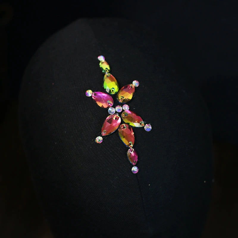 Ballroom Headpiece for Women Girls Latin Salsa Rumba Chacha Dance Headgear Forehead Jewelry Symphony Rhinestones Blackpool Competition Accessories - Moderndancedress.com