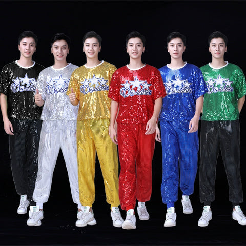 Jazz Dance Costume Adult Female Suit Modern Square Dance Costume Dancing Sequins Cheerleading Costume - Moderndancedress.com