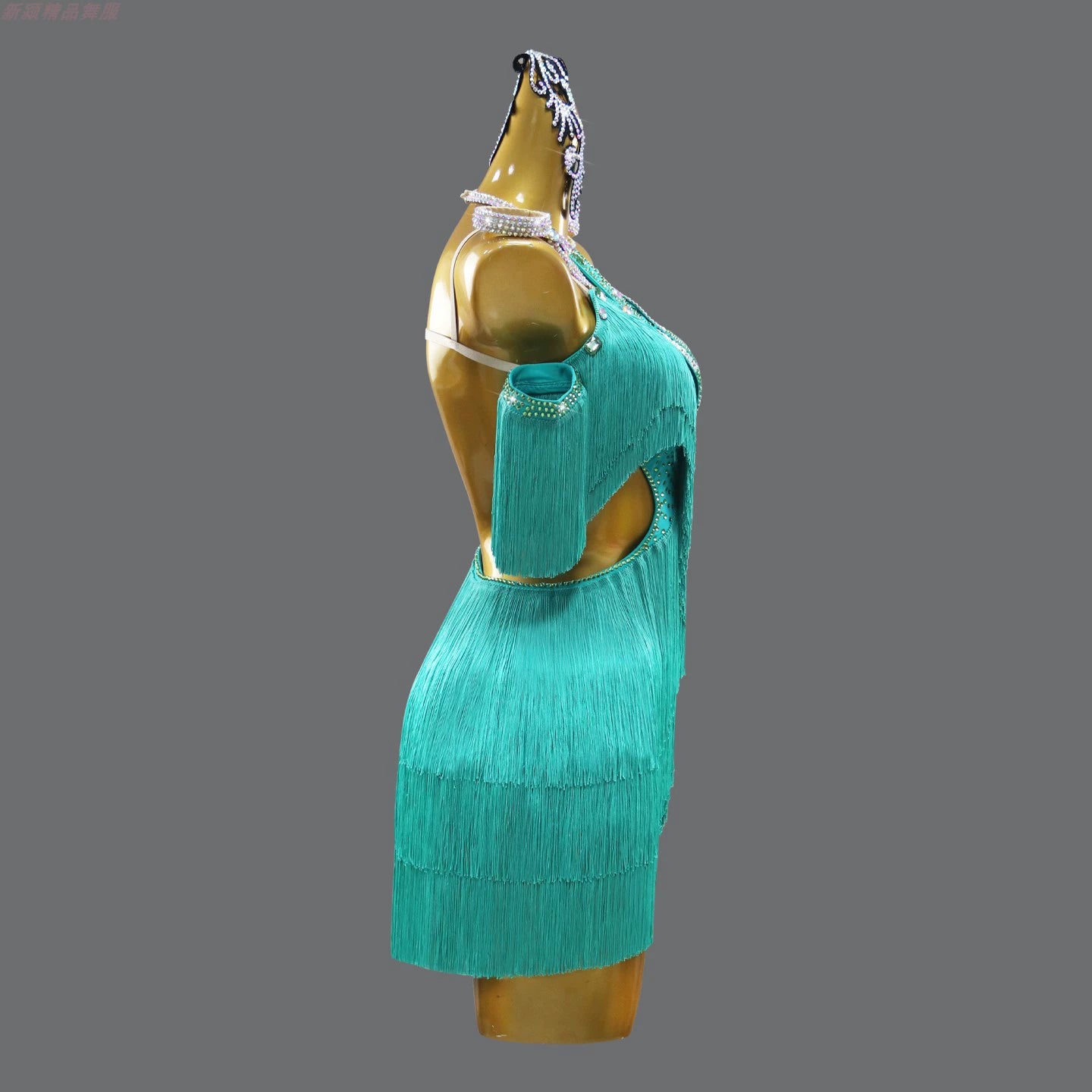 Turquoise Competition Latin Dance Dresses for Women Girls Salsa Rumba Chacha Latin Dance Costumes