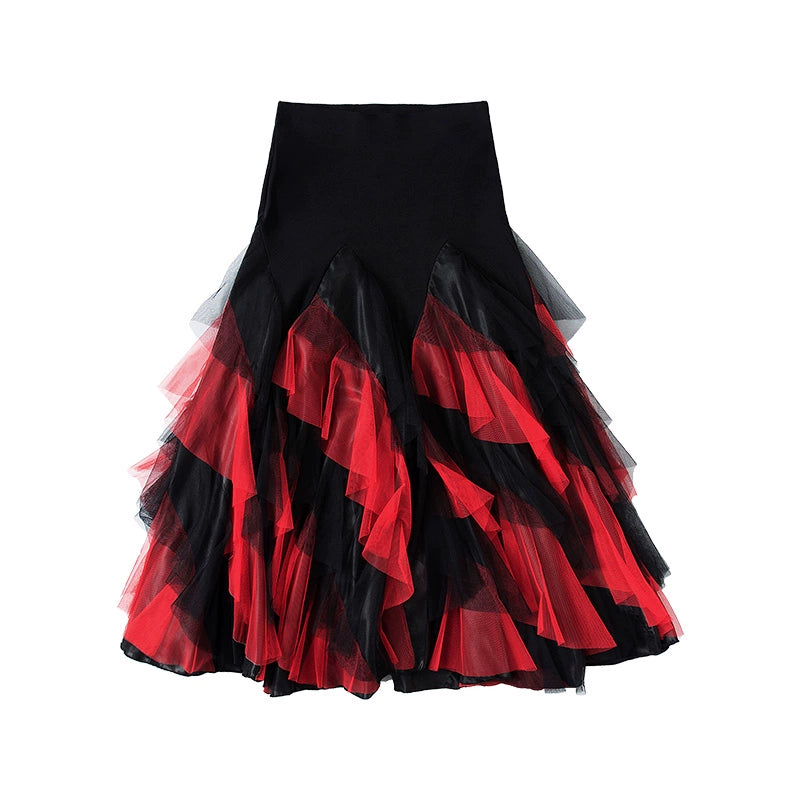 Modern Skirt Ballroom Dance Skirt Female Adult National Standard Dance Half-length Skirt Waltz Ballroom Dance Skirt - Moderndancedress.com