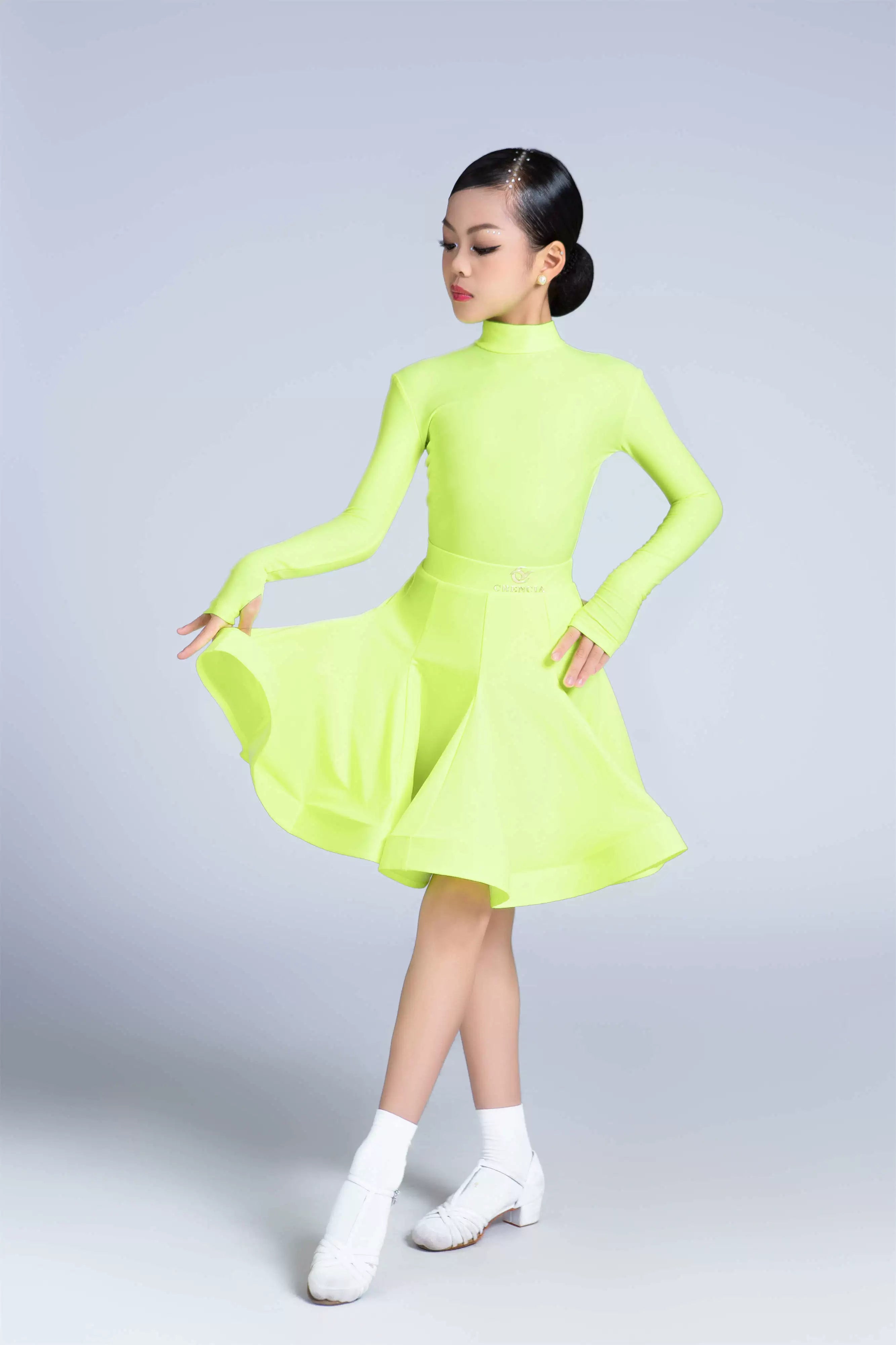 Colorful Latin dance competition dresses for girls kids professional Latin ballroom exam contest performance costumes for children - Moderndancedress.com