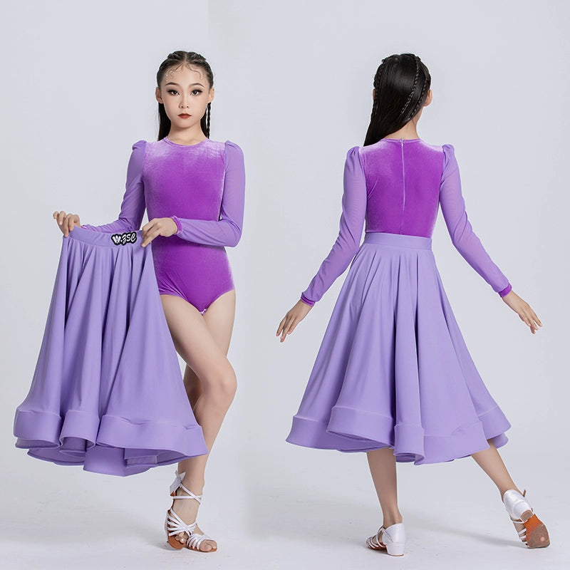 Light Purple Velvet Ballroom Dance Dresses for Girls Kids Children Waltz Tango Ballroom Performance Uniforms Party Performance Praise Dress Moderndancedress.com Light Purple Velvet Ballroom Dance Dresses for Girls Kids Children Waltz Tango Ballroom Performance Uniforms Party Performance Praise Dress Moderndancedress.com