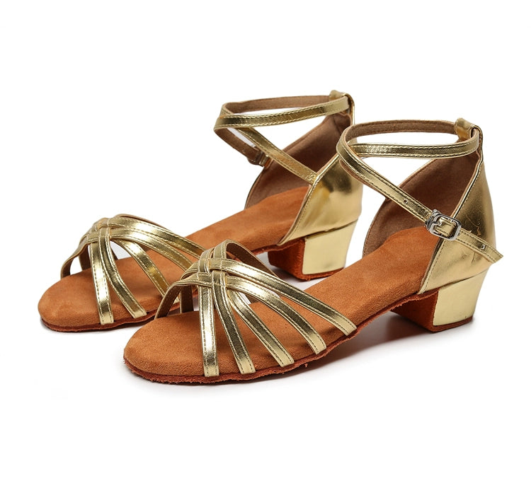 Latin dance shoes for girls kids competition ballroom latin  soft soles beginners peformance sandal shoes - Moderndancedress.com